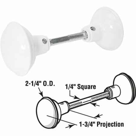 DEFENDER SECURITY White Hall & Closet Door Knob E 2319